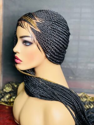 Frontal full cornrow wig.
